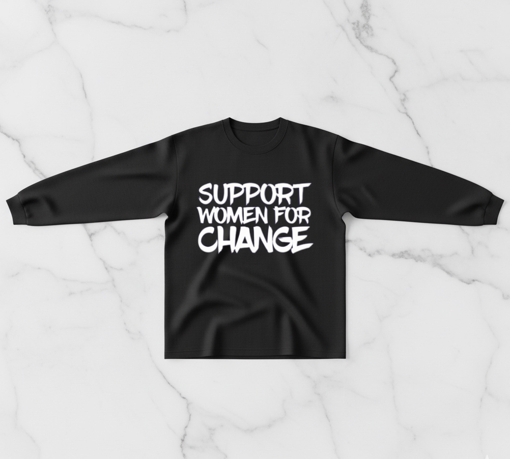 Long Sleeve Support Woman For Change New Designed T-Shirt